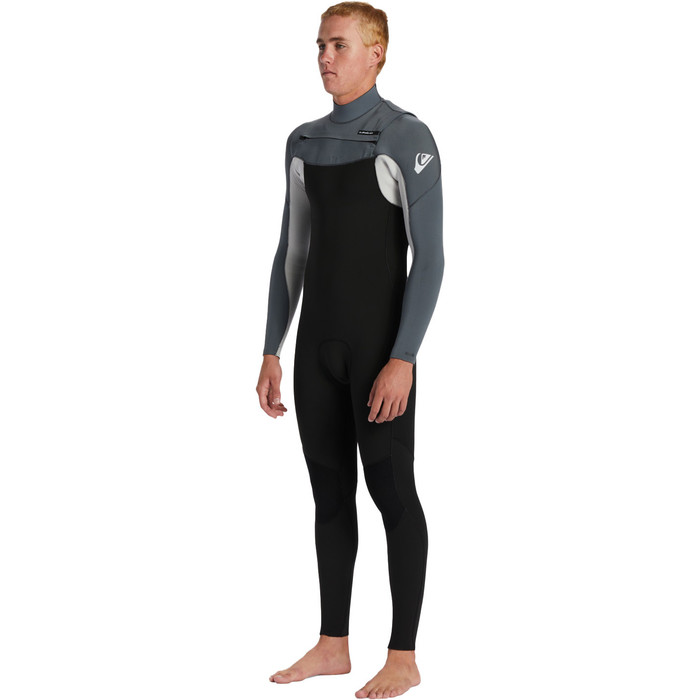 2024 Quiksilver Heren Everyday Sessions 4/3mm Gbs Borst Ritssluiting Wetsuit EQYW103201 - Black / Ash